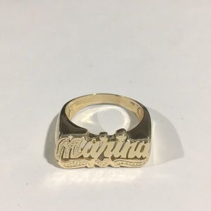14k Yellow Gold Custom Marina Name Ring 💍
